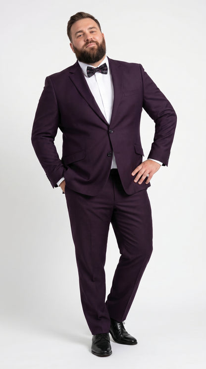 Men’s Plum Eggplant Dark Purple 2 Piece Suit, Formal Wedding Prom Dress Suit