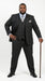 Men’s Black Windowpane Plaid 3 Piece Suit, 1920s Inspired Formal Dress Suit