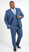 Men’s Stacy Adams Indigo Blue 3 Piece Suit with Vest, Modern Fit Formal Dress Suit