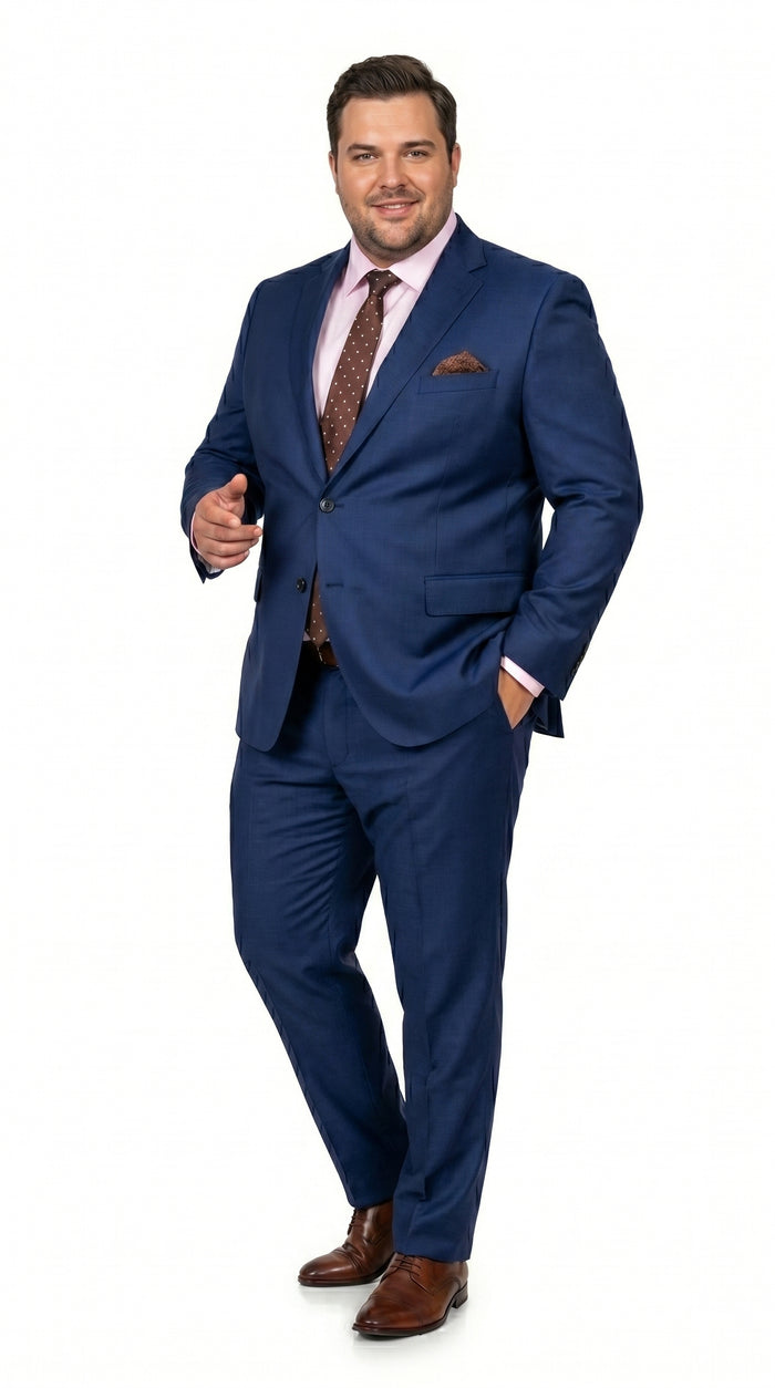 Men’s Ink Blue 2 Button Suit, Cobalt Midnight Blue Wedding and Business Dress Suit