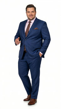 Men’s Ink Blue 2 Button Suit, Cobalt Midnight Blue Wedding and Business Dress Suit