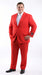 Men’s Red Bolzano 2 Button Suit with Pleated Pants, 100% Polyester Formal Dress Suit