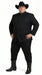 Men’s Apollo King Black 2 Piece Nehru Style Suit with Mandarin Collar, Formal Banded Collar Suit