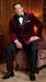 Men’s Burgundy Velvet Tuxedo, Slim Fit Double Breasted Formal Tuxedo Suit for Wedding, Prom and Groom Wear