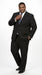 Men’s Black 2 Piece Slim Fit Business Suit with Wide Fish Cut Styling