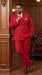 Rossi Man Milano RM1191 Men’s Red Double Breasted Suit with Gold Buttons, Formal Wedding Prom Suit