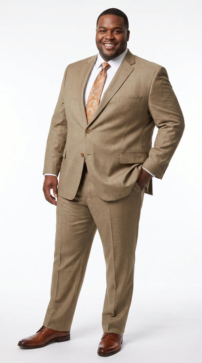 Men’s Champagne Gold Sharkskin Suit, Formal Wedding Church Business Dress Suit Set