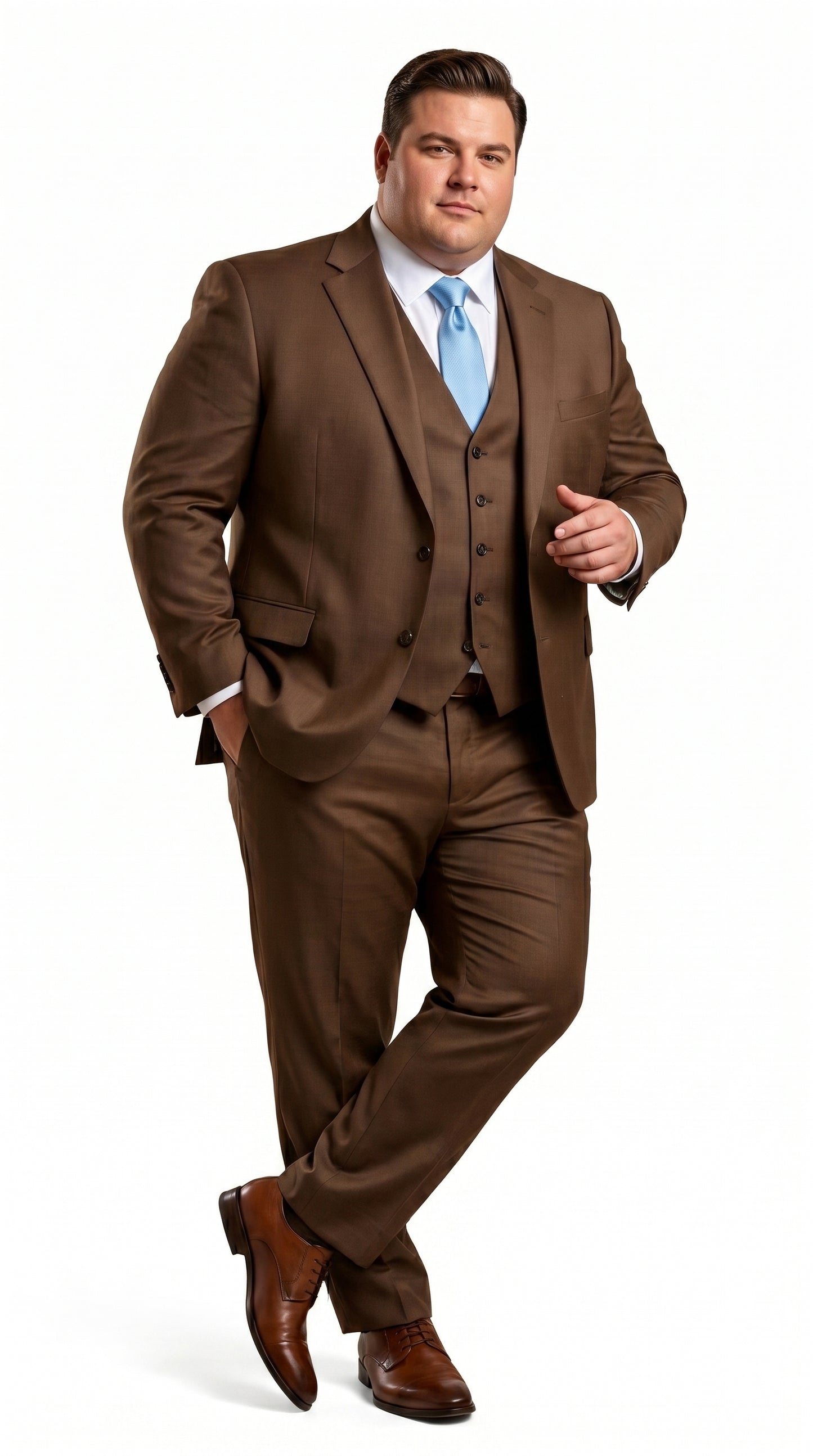 Elegant Men's Chocolate Dark Brown 3 ~ Three Piece  Business Suits Clearance Sale