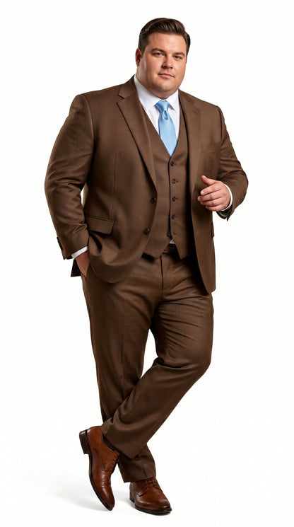 Elegant Men's Chocolate Dark Brown 3 ~ Three Piece  Business Suits Clearance Sale