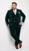 Men’s Rossi Man Zeus Emerald Green Velvet Double Breasted Tuxedo Suit, Formal Wedding Prom Dinner Suit