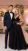 Alberto Nardoni Men’s Black Super 150s Wool Tuxedo with Peak Lapel, Double Breasted Vest and Flat Front Pants