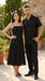 Men’s Black Big and Tall Walking Suit with Short Sleeve Shirt and Matching Pants, Casual Suit up to 6XL