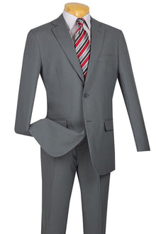 Apollo King "Modern Fit Two-Button Men's Suit in Light Grey - Wool Feel"