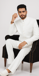 Off White Sale Cream Ivory Mandarin Suits For Men