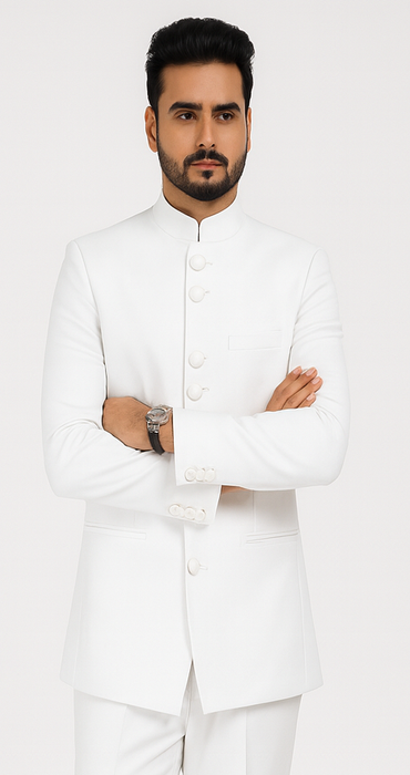 Off White Sale Cream Ivory Mandarin Suits For Men