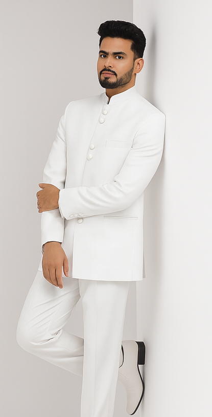 Off White Sale Cream Ivory Mandarin Suits For Men