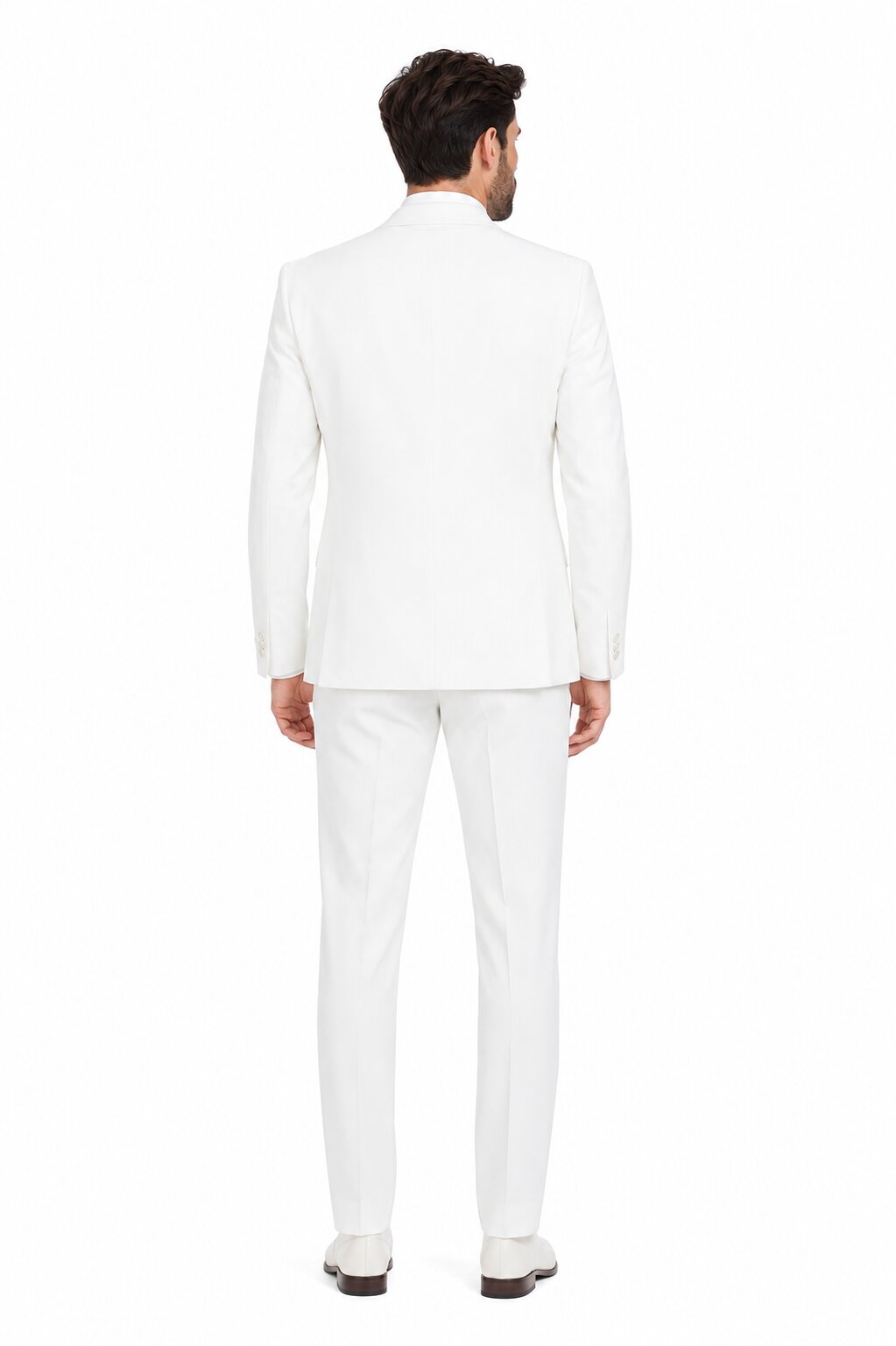Tiglio Rosso Suit  - Classic Fit Athletic Cut 100% Wool Super 150s Italian Fabric Peak Lapel in Color Off White