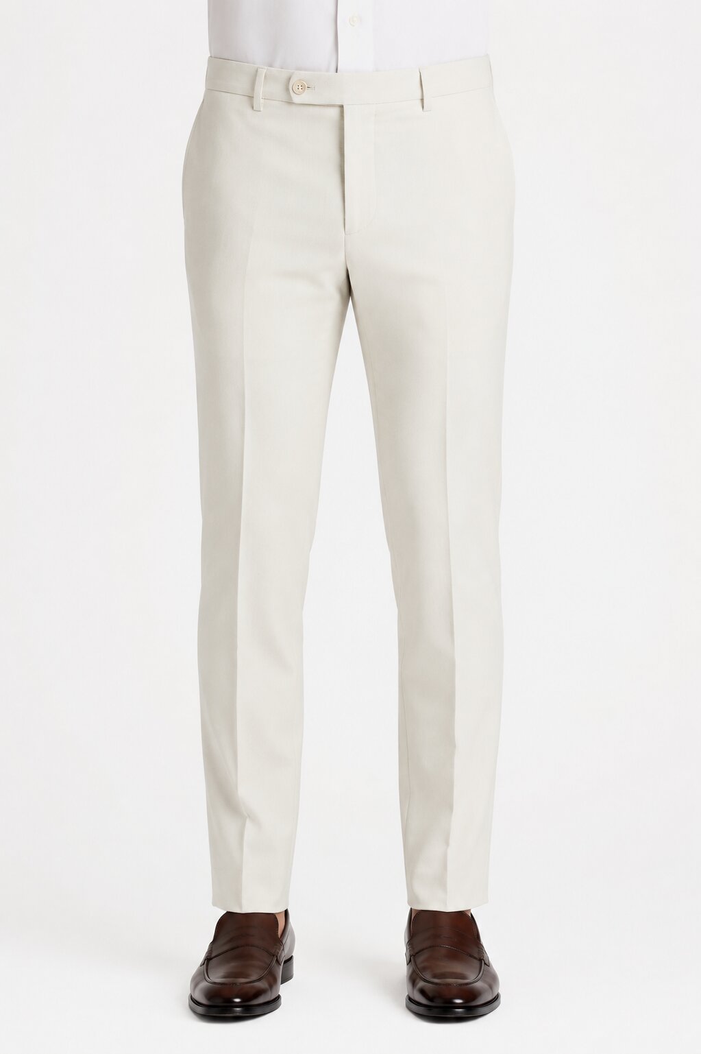 Offwhite Flat Front Wool Dress Pant 2560 by Tiglio Luxe