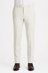 Offwhite Flat Front Wool Dress Pant 2560 by Tiglio Luxe