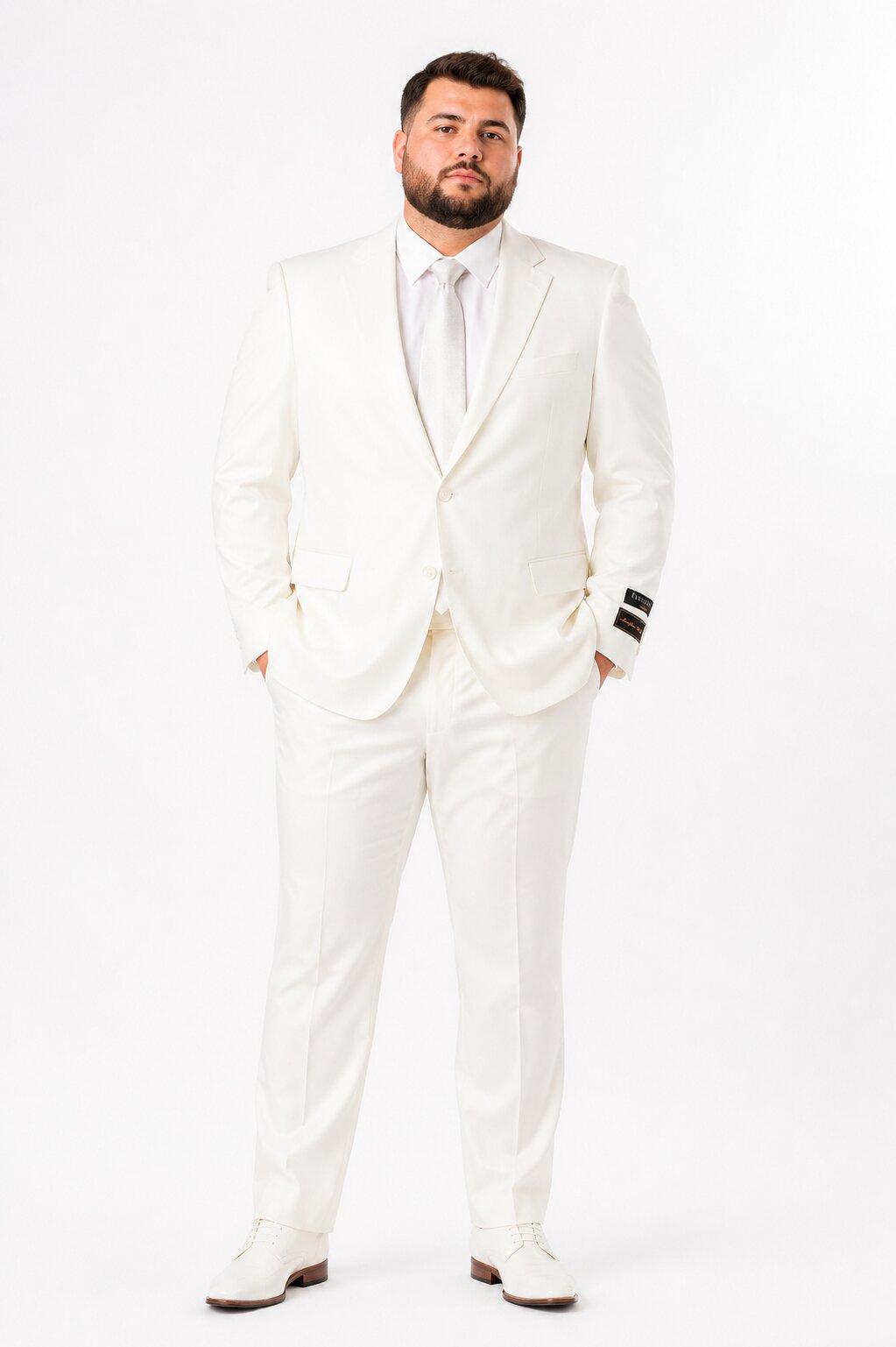 Novello Off-white, Modern Fit, Pure Wool Suit by Tiglio Luxe