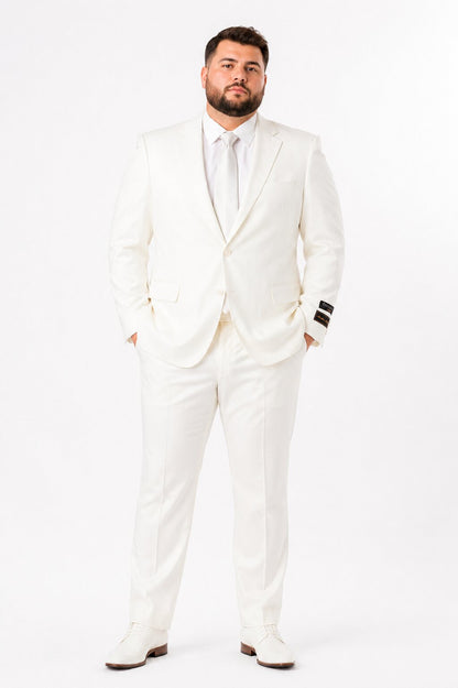 Novello Off-white, Modern Fit, Pure Wool Suit by Tiglio Luxe
