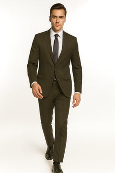 Giorgio Fiorelli Suit Men's Solid Olive Suit - Image 5