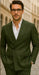 Wool Suit - Italian Made Business Suit by Statement Men's 100% Wool 2 Piece Suit - Double Breasted Windowpane