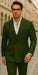 Wool Suit - Italian Made Business Suit by Statement Men's 100% Wool 2 Piece Suit - Double Breasted Windowpane