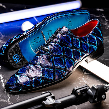 Marco Di Milano Olivieri - Royal Blue Leather Dress Shoe