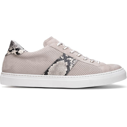 Zelli Olympias Python and Sueded Goatskin Luxury Sneakers in Grey