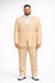 Men's  Notch Label Orange Colour Summer Seersucker Fabric Jacket and Pants 3 Piece Suit