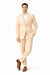 Men's  Notch Label Orange Colour Summer Seersucker Fabric Jacket and Pants 3 Piece Suit