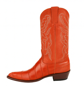 Men's King Exotic Boots Genuine Eel Skin Boots Cognac (4980803)