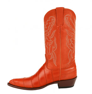 Men's King Exotic Boots Genuine Eel Skin Boots Cognac (4980803)