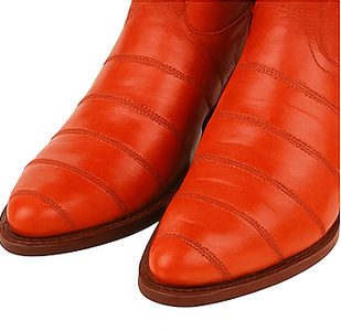Men's King Exotic Boots Genuine Eel Skin Boots Cognac (4980803)