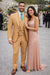 Orange Plaid Suit - Vested Suit - 3 Piece Suits - Peak Lapel Suits - Windowpane Suit - 2 Button