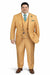 Orange Plaid Suit - Vested Suit - 3 Piece Suits - Peak Lapel Suits - Windowpane Suit - 2 Button
