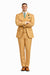 Orange Plaid Suit - Vested Suit - 3 Piece Suits - Peak Lapel Suits - Windowpane Suit - 2 Button