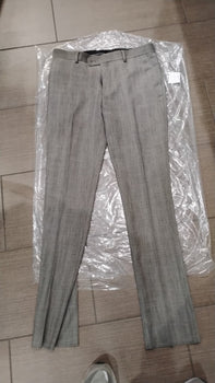 Vitali Brand Men’s Grey Textured Patterned 3 Piece Suit – Modern Fit Checkered Sharkskin with Blazer, Vest & Trousers, Business Wedding