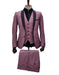 Men's Mauve Pink Tuxedo Suit – 3-Piece Slim Fit with Black Satin Shawl Lapel