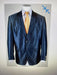 Men’s Sapphire Indigo Western Cowboy Blazer – Classic Western Style Jacket, Country Casual Dress Blazer in Navy Blue with sheen