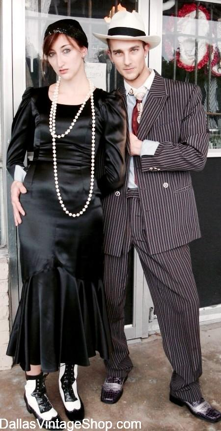 Men’s Brown Pinstripe Bonnie and Clyde Costume Suit – Vintage Gangster 1920s Outfit for Party, Halloween and Themed Events Modern Fit