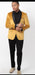 Men’s Mustard Gold Velvet Tuxedo Jacket – Slim Fit Dinner Blazer with Black Satin Shawl Lapel + Free Black Pants & Bowtie