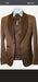 Men’s Brown Pinstripe Western Cowboy Tuxedo, Contrast Shawl Lapel Formal Suit for Weddings, Prom, Parties, and Special Occasions