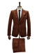 Mens Brown Velvet 2-Piece Suit – Luxury Slim Fit Formal Blazer and Pants Set in Rust Copper Color