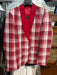Mens Tartan Red and White Plaid Blazer – Check Pattern Sport Coat Red Shawl Lapel Party Christmas Holiday New Year