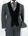 Men's Charcoal Gray 3-Piece Suit with Black Velvet Lapel – Formal Business and Wedding Attire - Gray Tuxedo