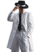 Men’s White Long Zoot Style Suit  | Vintage Gangster Mafia Formal Coat with Black Pants