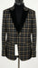 Mens Tartan Black and Gold Check Blazer – Windowpane Plaid Sport Coat Velvet Lapel Formal Party Jacket Chirsitmas New Year Holiday Jacket