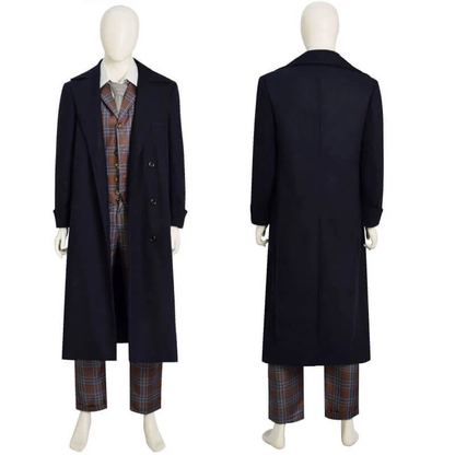Men’s Black Long Overcoat – Doctor Who Fourteenth Doctor David Tennant Inspired Costume Coat